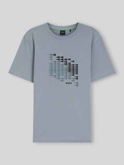 BOSS Green Relaxed Fit T-Shirt aus Baumwoll-Mix Modell 'TS_NETWORK FLAG' Rauchblau 2