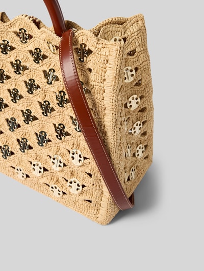 Rabanne Handtasche mit Lochstickerei Beige 3