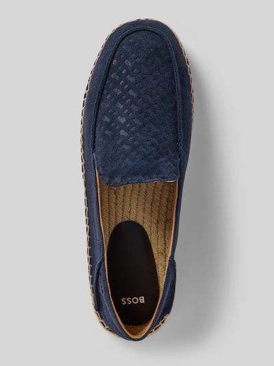 BOSS Lederloafer mit Strukturmuster Modell 'Madeira' Marine 3
