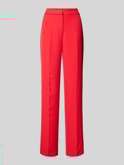 Review High waist stoffen broek met persplooien Kersenrood - 2