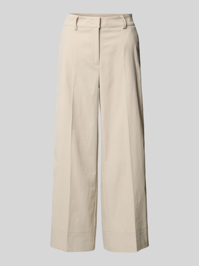 Produktfoto, Damen Stoffhose von Cambio, Wide-Fit, Haken-Reißverschluss, Eingrifftaschen, Bügelfalte, Modell 'CARA', cremefarben