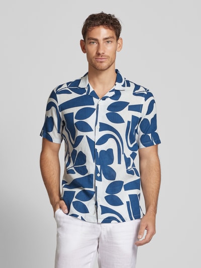 Casual Friday Regular Fit Leinenhemd mit 1/2-Arm Modell 'WESTON' Blau 4
