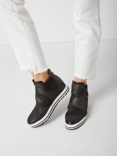 Marc Cain High Top Sneaker aus Mesh und Leder Black 3