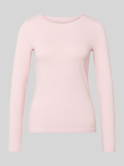 Produktfoto, Slim Fit Langarmshirt aus Baumwoll-Mix von Marc Cain in zartem Rosa, glatte Oberfläche, Damen Langarmshirt von Marc Cain