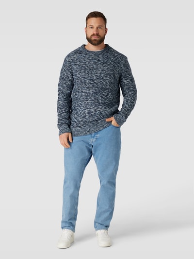 Jack & Jones Plus PLUS SIZE gebreide pullover met ronde hals, model 'ASH' Marineblauw - 1