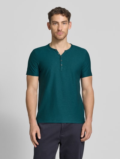 MCNEAL T-shirt met V-hals en knoopsluiting Flessengroen - 4