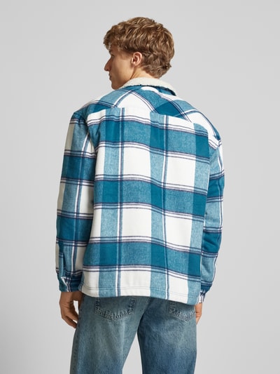 Tommy Jeans Regular fit overhemdjack met knoopsluiting, model 'CHECK SHERPA' Petrol - 5