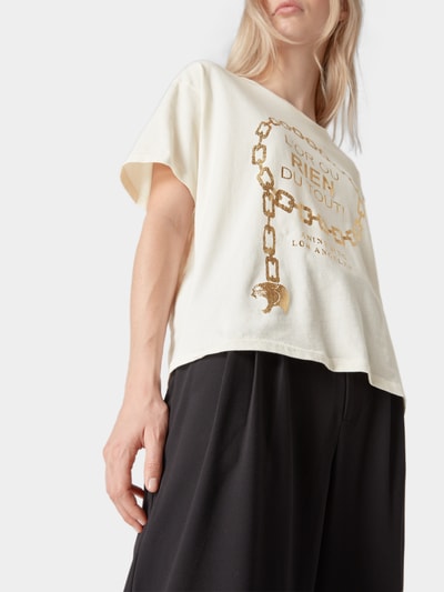 Anine Bing T-Shirt mit Label-Print Offwhite 6