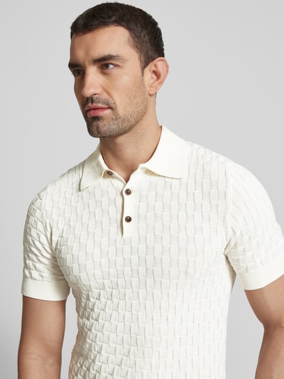 Matinique Slim Fit Poloshirt mit kurzer Knopfleiste Modell 'Heritage' Offwhite 3