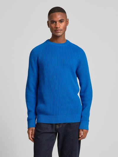 Tom Tailor Denim Regular Fit Strickpullover aus Baumwoll-Mix mit Strukturmuster Royal 4