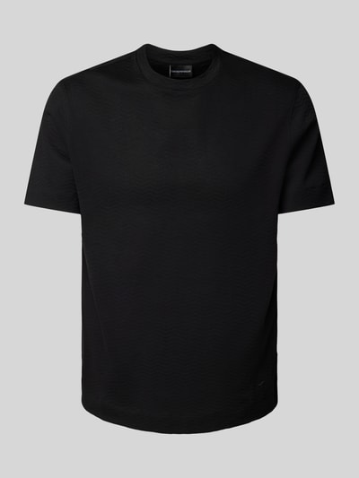 Emporio Armani T-Shirt mit geripptem Rundhalsausschnitt Black 2