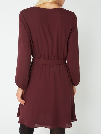 Vila Kleid aus Chiffon mit Taillengürtel Bordeaux 4