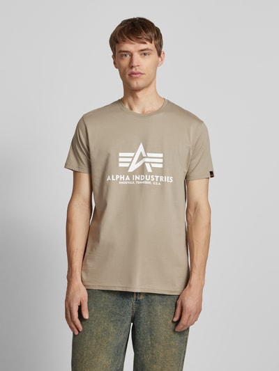 Alpha Industries T-shirt z czystej bawełny Piaskowy 4