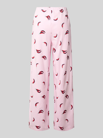 Productfoto, Wide Fit Pyjama-Hose aus Baumwoll-Mix van Mey, damespyjamabroek van katoenmix met all-over motiefprint, elastische band met tunnelkoord