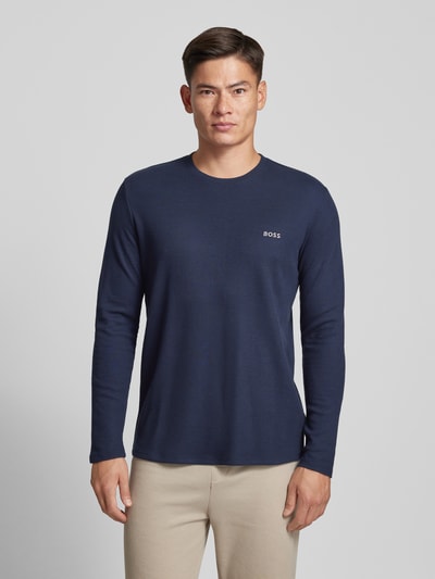 BOSS Longsleeve met ronde hals Donkerblauw - 4