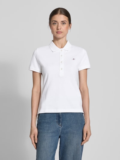 Gant Koszulka polo z wyhaftowanym logo Biały 4