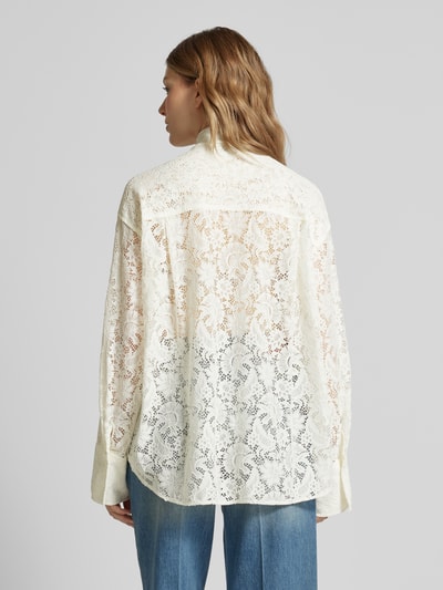 Essentiel Blouse met strik en kant Offwhite - 5