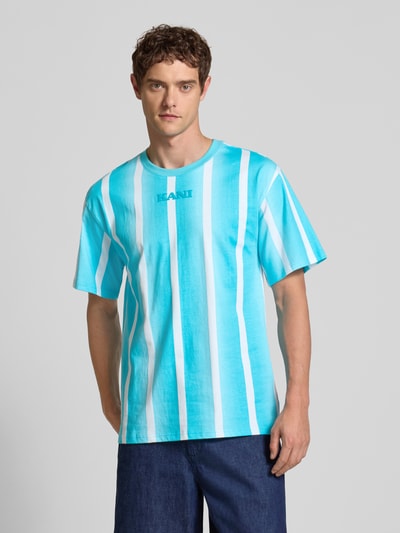 KARL KANI T-shirt met labelprint Lichtblauw - 4