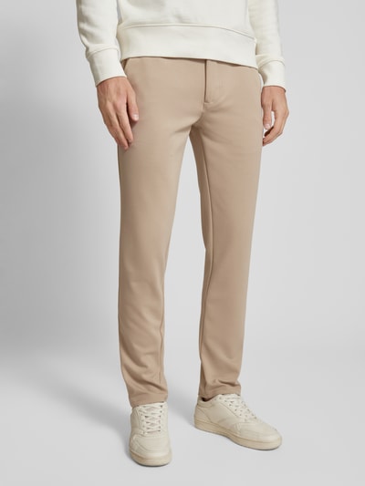 Blend Spodnie o kroju slim fit z elastycznym paskiem model ‘Langford’ Piaskowy 4