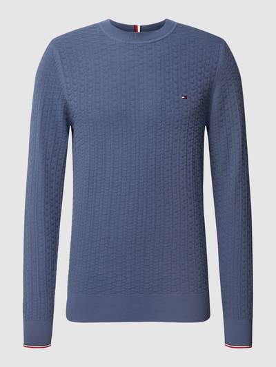 Tommy Hilfiger Strickpullover mit Strukturmuster Modell 'EXAGGERATED' Jeansblau 2