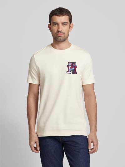 Tommy Hilfiger T-shirt met labelmotief Beige - 4