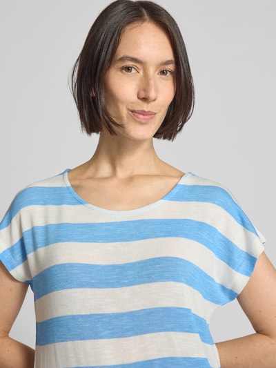 VERO MODA Loose Fit T-Shirt aus Viskose-Mix Modell 'WIDE STRIPE' Blau 3