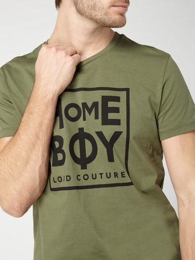 Homeboy T-Shirt mit großem Logo-Print Oliv 3