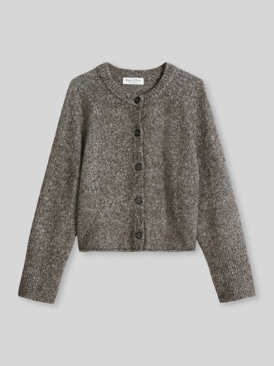 Marc O'Polo Strickjacke aus Alpaka Wolle mit Rollsaum Dunkelbraun 2