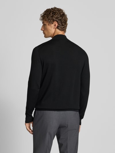 Profuomo Sweter z wełny merynosowej ze stójką Czarny 5