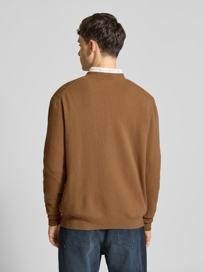 Replay Strickpullover aus Lanawoll-Mix mit Rundhalsausschnitt Camel 5