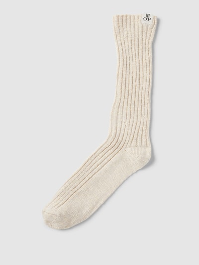 Marc O'Polo Socken mit Label-Detail Modell 'Henriette' Offwhite 1