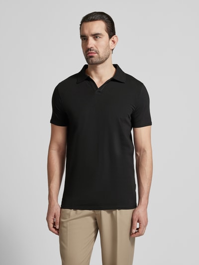Lindbergh Slim Fit Poloshirt mit V-Ausschnitt Black 4