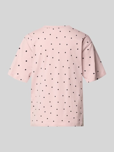 Produktfoto, rosa Regular Fit T-Shirt mit Rundhalsausschnitt von Jake*s Casual, reine Baumwolle, schwarze Punkte, kurzärmeliges Design.