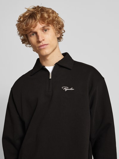 Pegador Oversized Poloshirt mit Label-Stitching Modell 'SIGNAR TERRY' Anthrazit 3