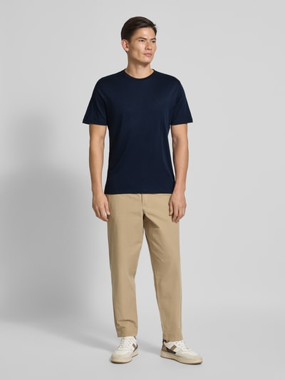 CK Calvin Klein T-shirt met logostitching, model 'SUPIMA' Marineblauw - 1