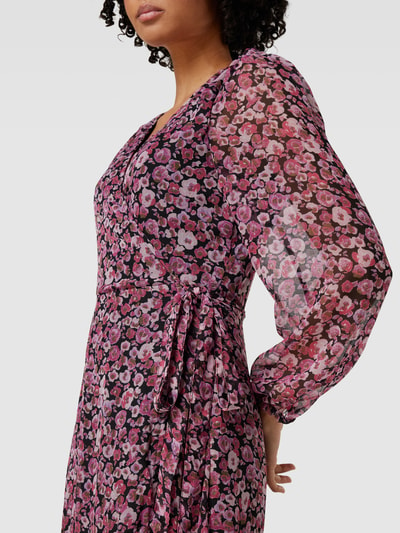 Saint Tropez Sukienka midi z dekoltem w serek model ‘Salva’ Różowy 3