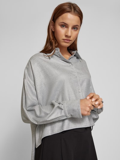 Drykorn Relaxed fit blouse met platte kraag, model 'FLANNA' Lichtgrijs - 3