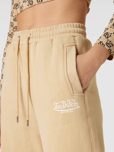 Von Dutch Sweatpants met labelprint, model 'ELOISE' Beige - 3