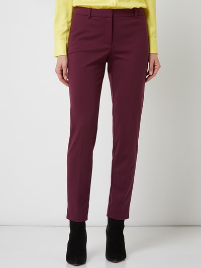 Jake*s Collection Stoffen broek met sierstroken Aubergine - 4