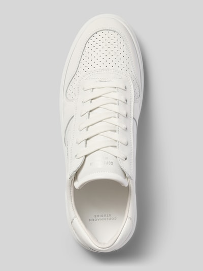 Produktfoto, Sneaker aus echtem Leder mit Logo-Print von Copenhagen, weiß, abgerundete Passform, leicht profilierte Sohle, Damen Sneaker