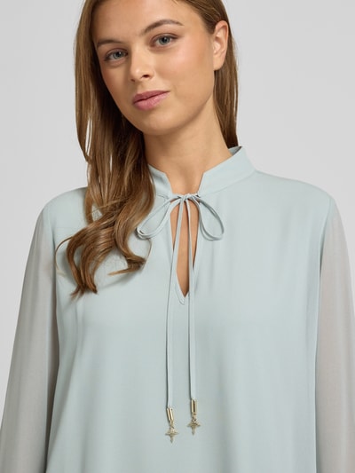 JOOP! Knielange jurk met opstaande kraag, model 'Delilah' Aquablauw - 3