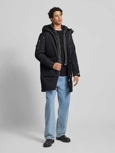 Jack & Jones Parka mit Pattentaschen Modell 'WOOD' Black 1