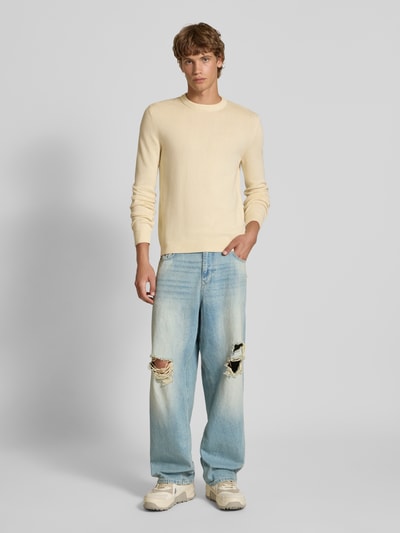 REVIEW Strickpullover mit Rundhalsausschnitt Ecru 1