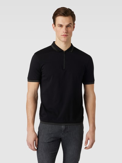 Emporio Armani Poloshirt im unifarbenen Design Black 4