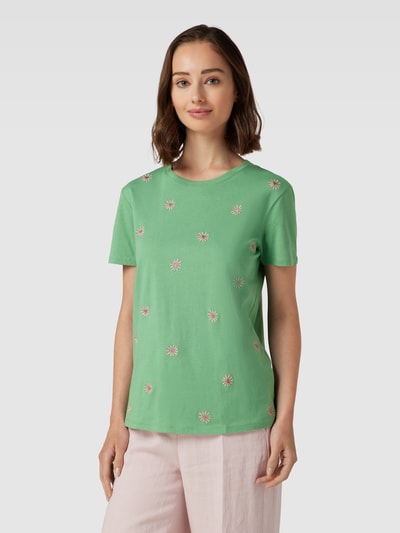 Jake*s Casual T-shirt van katoen met all-over motief Groen - 4