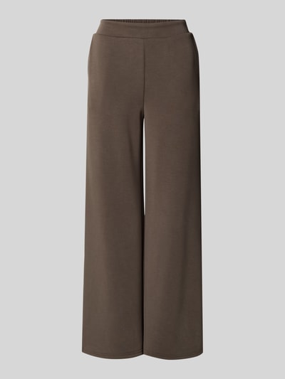 Produktfoto, braune Wide Leg Sweatpants mit elastischem Bund Modell 'Helle' von My Essential Wardrobe, glatte Textur, Damen Sweatpants mit Viskose-Anteil, gerade Form, entspannter Look