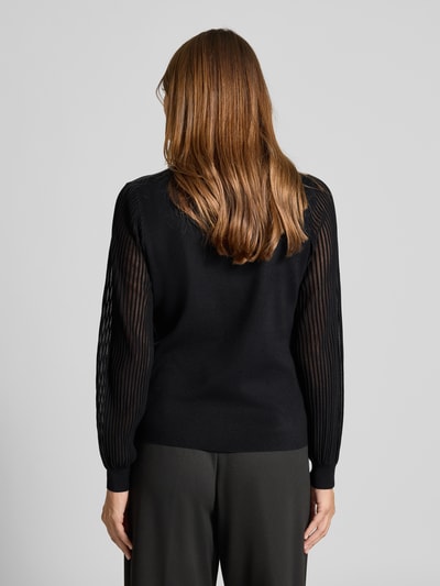 s.Oliver BLACK LABEL Regular Fit Pullover aus Viskose-Mix mit semitransparenten Ärmeln Black 5