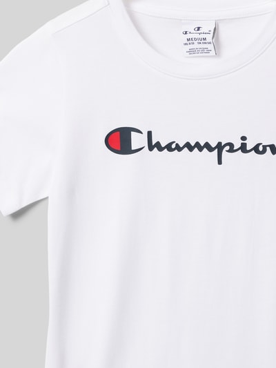 CHAMPION T-Shirt mit Label-Print Weiss 2