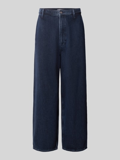 Produktfoto, dunkelblaue Baggy Jeans aus reiner Baumwolle Modell 'Kaavo' von ARMEDANGELS, Herren Baggy Jeans von ARMEDANGELS vor grauem Hintergrund