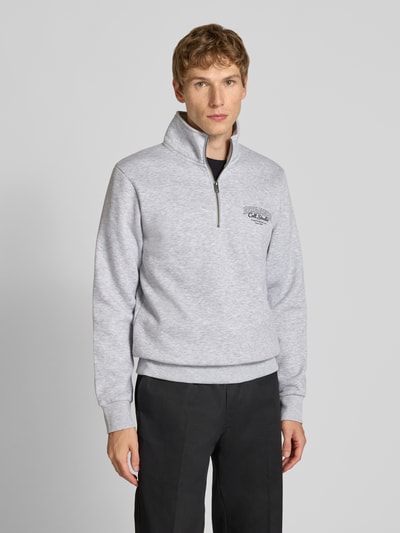 Jack & Jones Sweatshirt met opstaande kraag, model 'AKOTO' Lichtgrijs gemêleerd - 4
